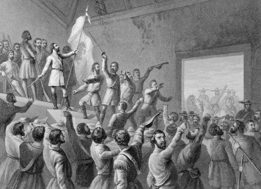 Detail of John Charles Fremont Raising Flag by Anonymous