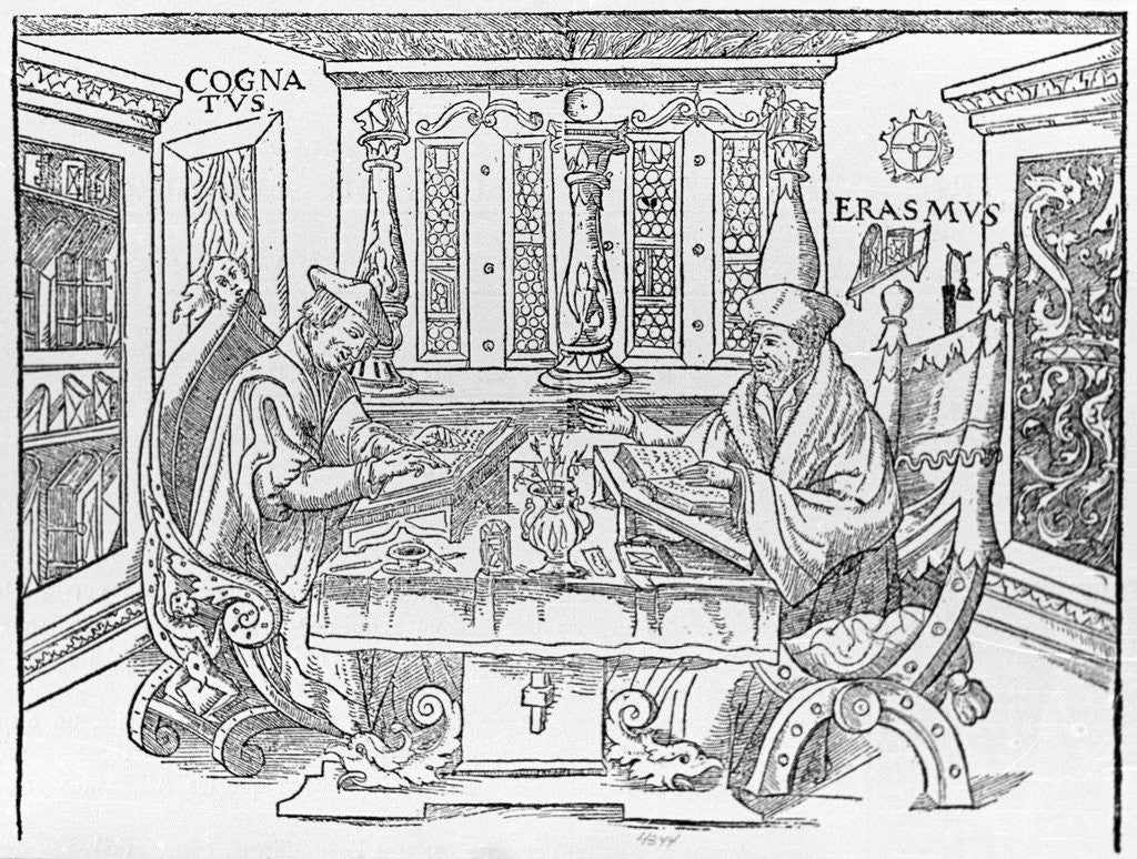 Detail of Erasmus of Rotterdam in his Study by Corbis
