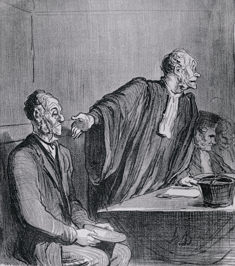 Detail of Defending an Innocent Man by Anonymous