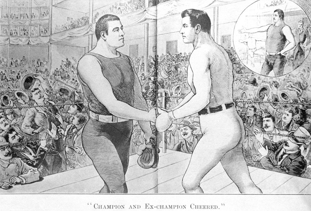 Detail of Champion and Ex-Champion Cheered Print by Anonymous