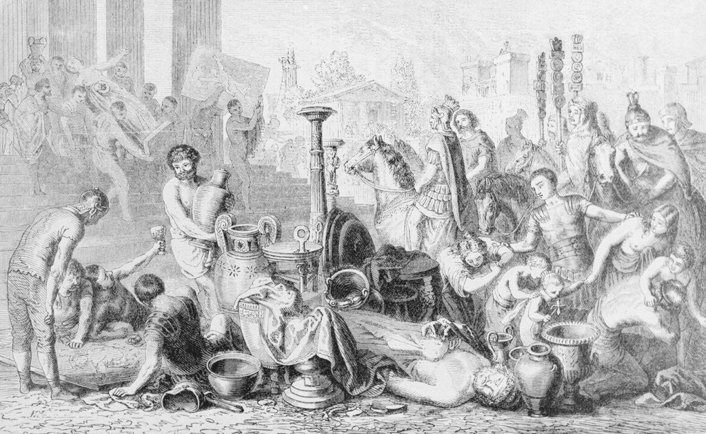 Detail of Sacking of Greek Temple by Anonymous