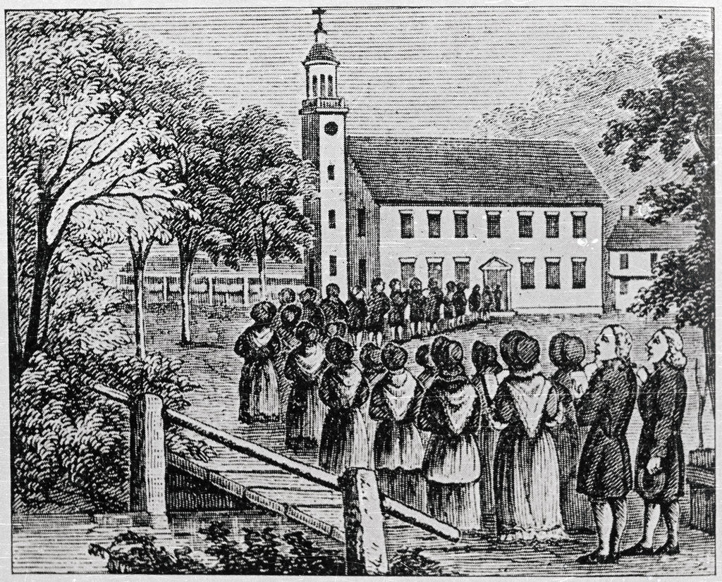 Detail of Illustration of a Procession Entering a Church by Anonymous