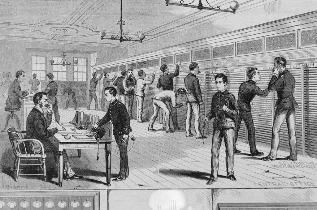 Detail of Telephone Operators on The Job by Anonymous