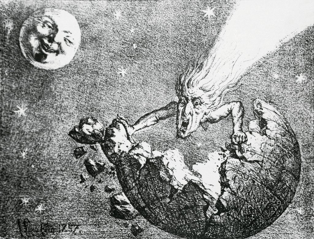 Detail of Perception of Earth and Comet Encounter from 1857 by Anonymous