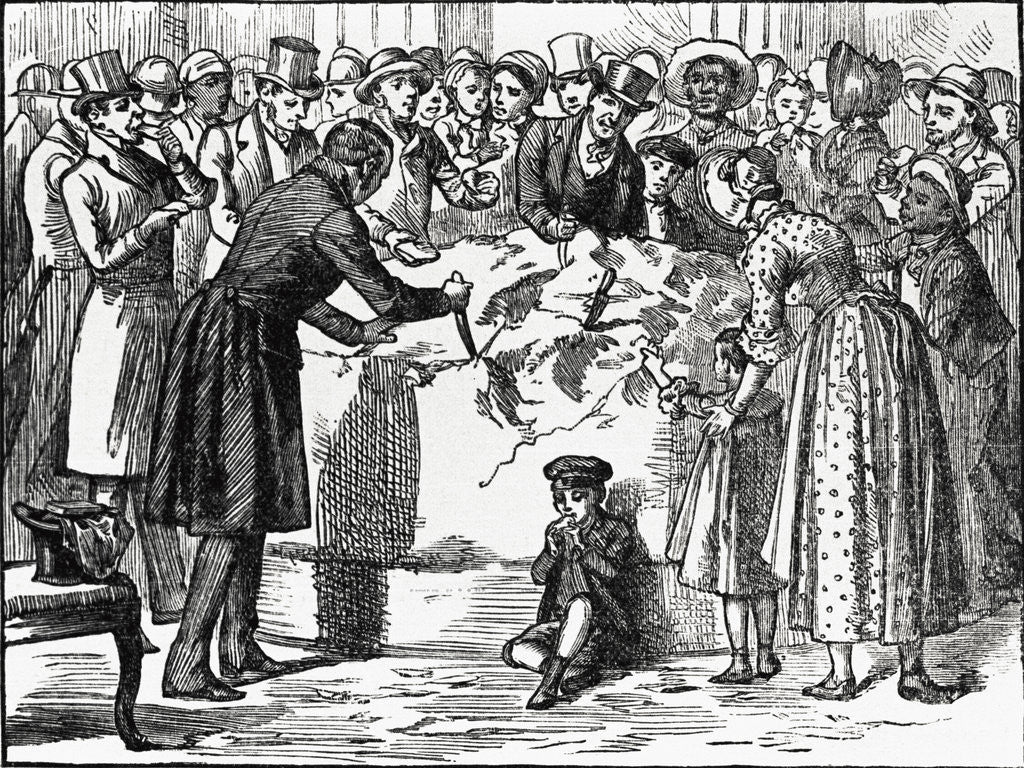 Detail of Trademark Illustration for Parisian Cloth Shearers by Anonymous