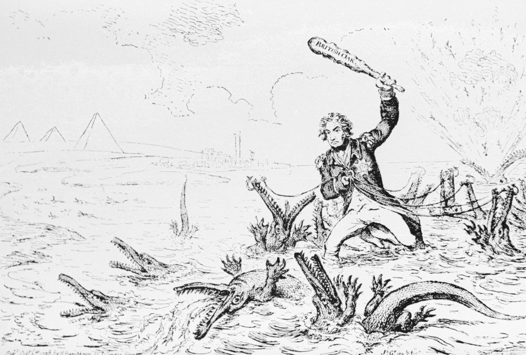 Detail of Editorial Cartoon of Horatio Nelson at the Battle of the Nile by Anonymous