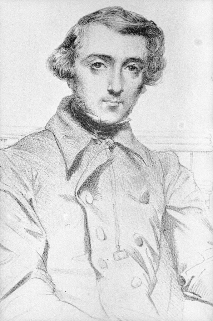 Detail of Portrait of Alexis de Tocqueville by Anonymous