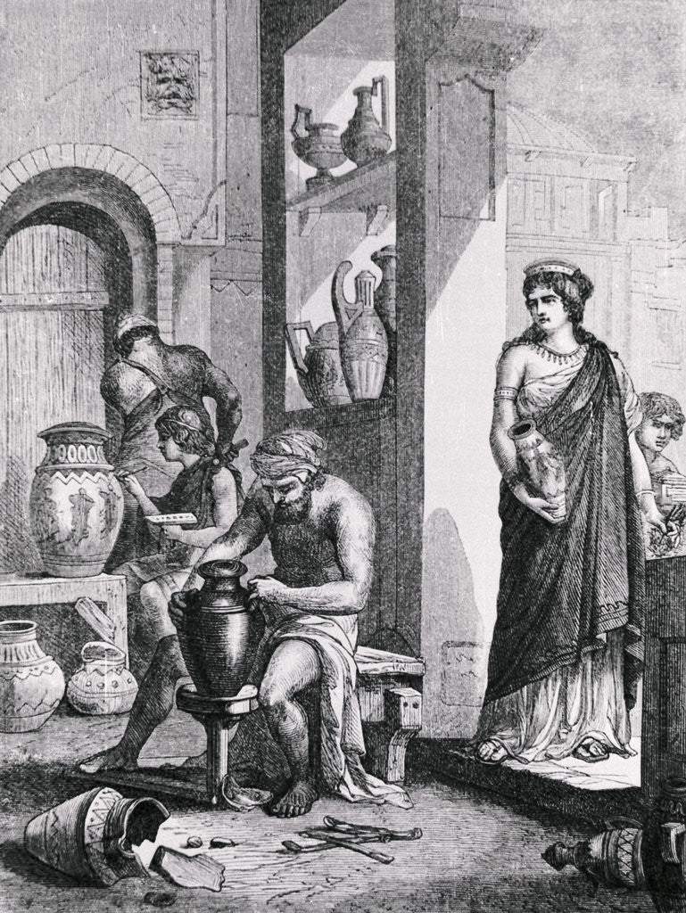 Detail of Greek Potter Creating in His Workshop by Anonymous
