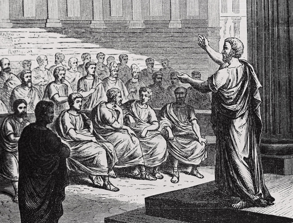 Detail of Demosthenes Delivering His Oration Against Philip of Macedonia by Anonymous