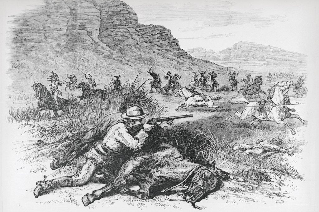 Detail of Scout of General Custer Being Surrounded by Indians by Anonymous