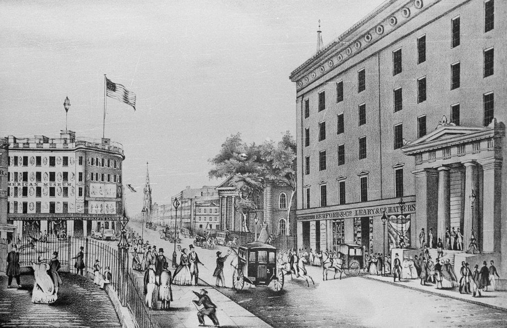Detail of View of Astor House Entrance by Anonymous
