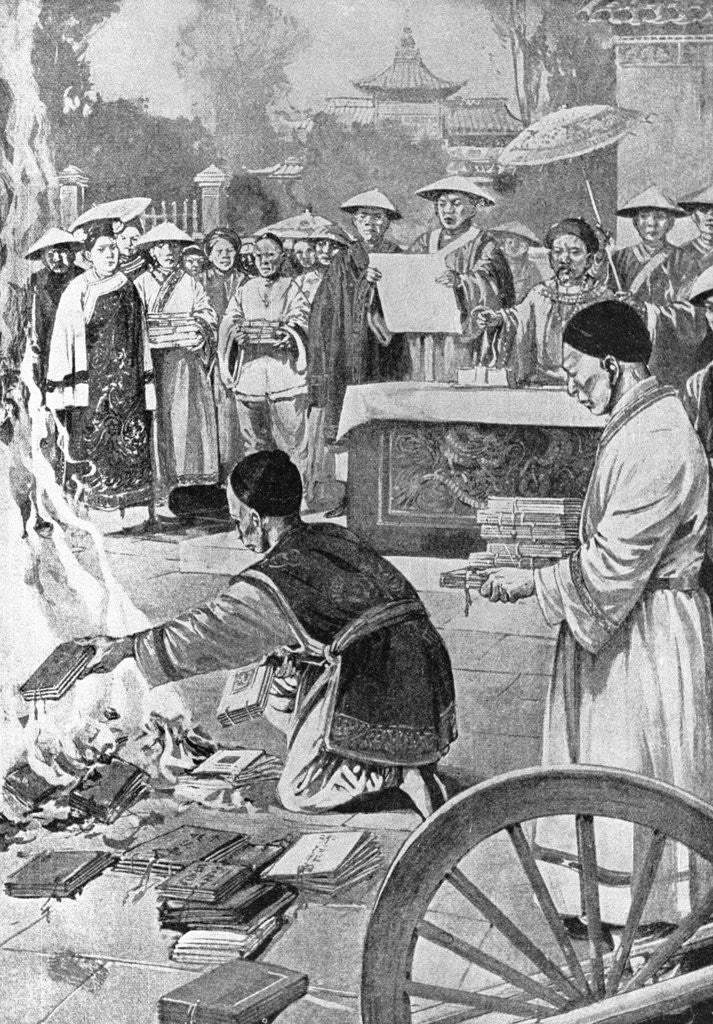 Detail of Burning Books in China Under Chin Dynasty by Anonymous