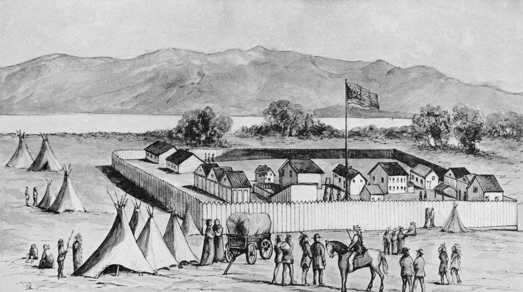 Detail of Crow Creek Indian Agency in Dakota in 1866 by Anonymous