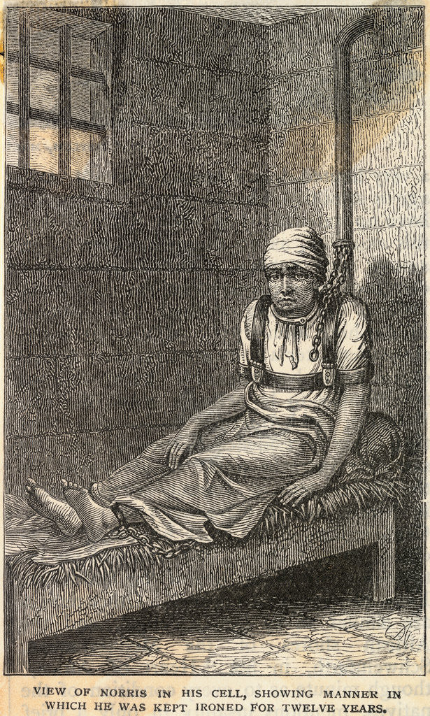 Detail of View of Norris in His Cell Engraving by Anonymous