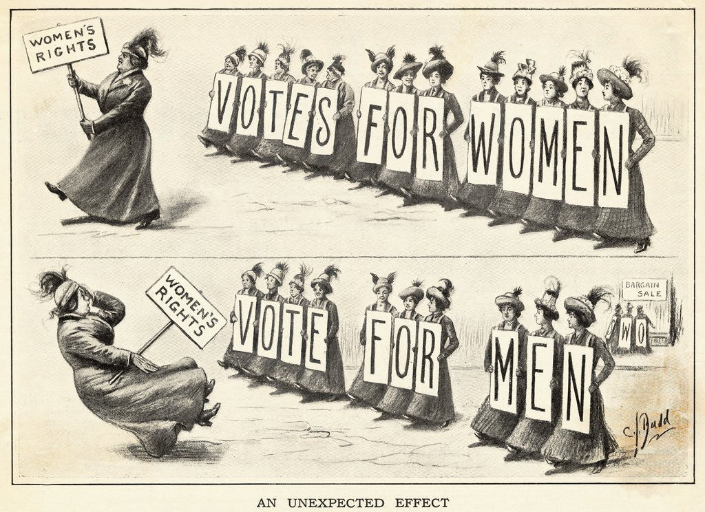 Detail of Cartoon of Woman's Suffrage by Anonymous