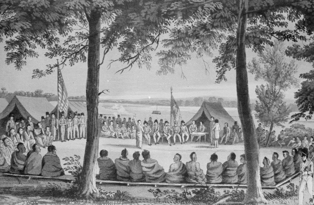 Detail of View of Indian Council Negotiations by Anonymous