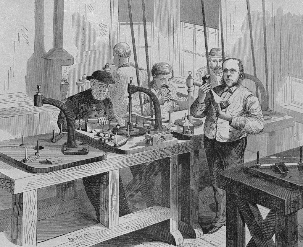 Detail of Men Working in Diamond Industry by Corbis