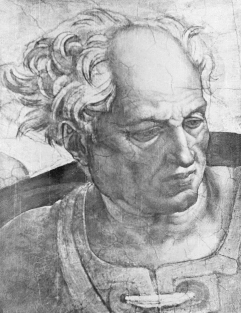 Detail of Detail of The Prophet Joel from the Sistine Chapel Ceiling Fresco Series by Michelangelo