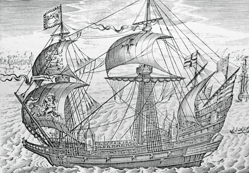 Detail of An Elizabethan Galleon by Corbis