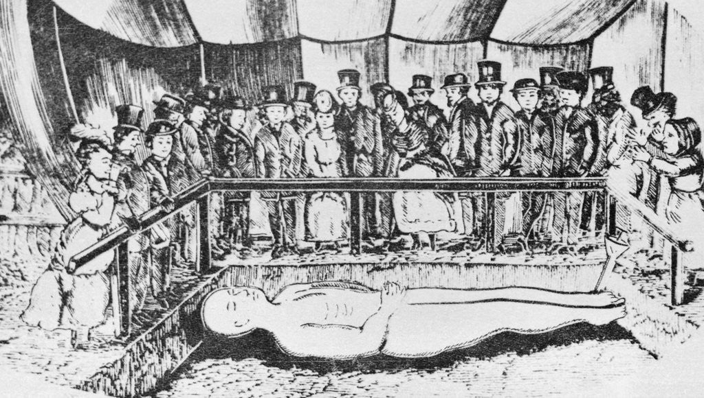 Detail of Illustration of People Observing the Cardiff Giant by Anonymous