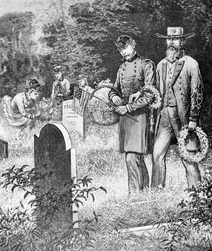 Detail of Memorial Day at the Cemetery by Anonymous
