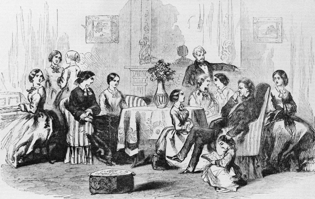 Detail of Brigham Young and His Wives by Anonymous