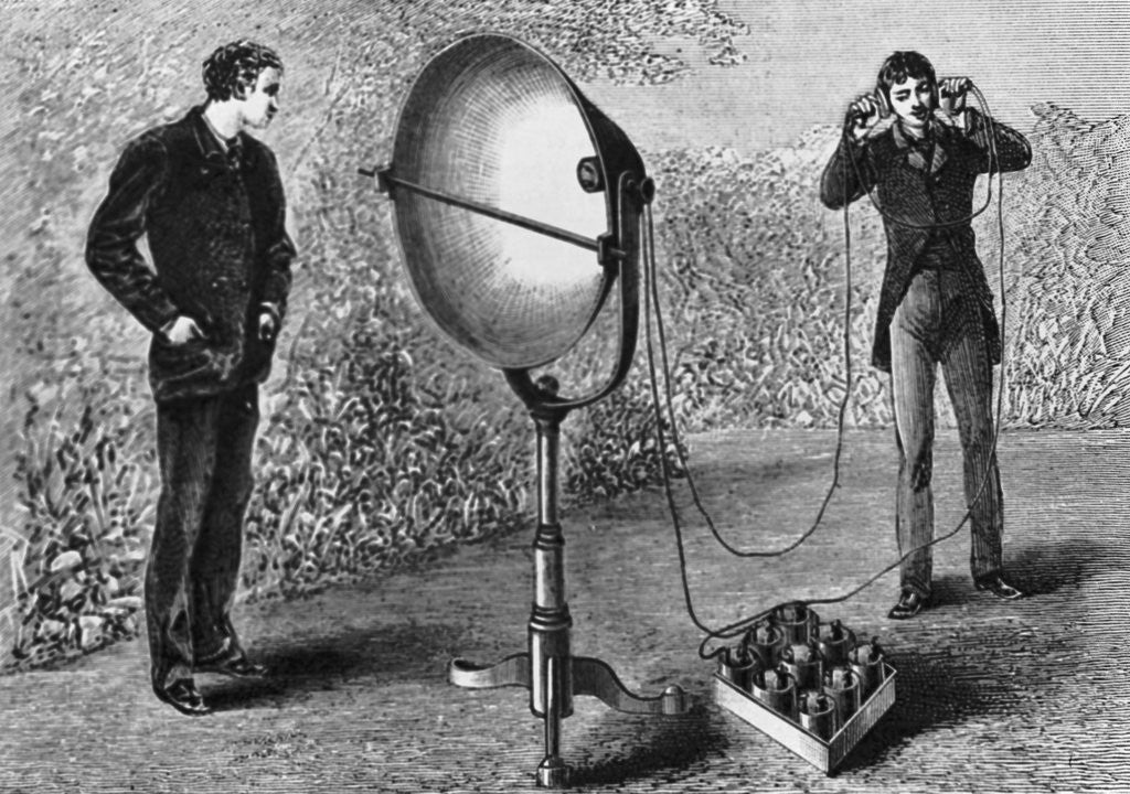 Detail of Illus/Men Experiment W/Photophone Receiv by Anonymous