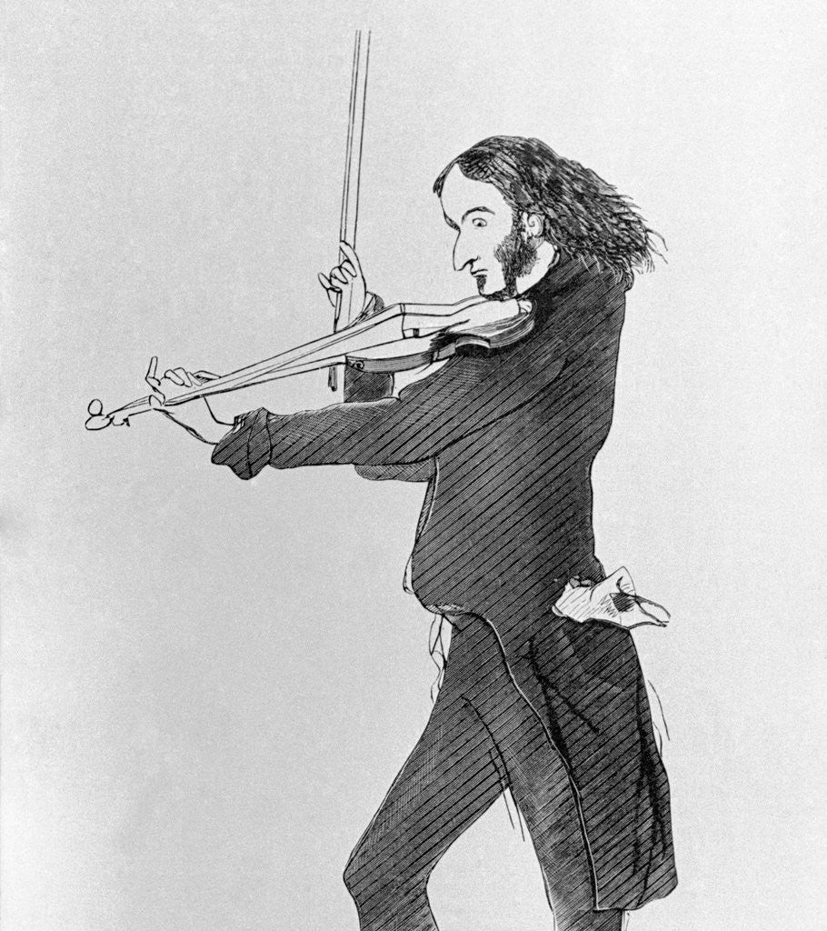 Detail of Nicolo Paganini Playing Violin by Anonymous