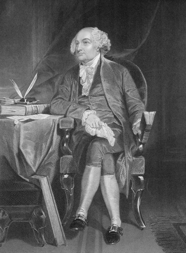 Detail of Portrait of John Adams at Desk by Corbis