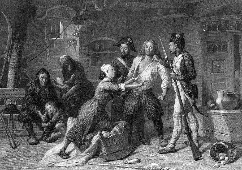 Detail of Illustration Depicting Man Being Arrested by Anonymous