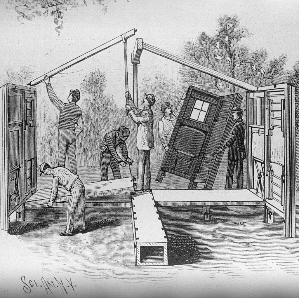 Detail of Building a Prefabricated House by Anonymous