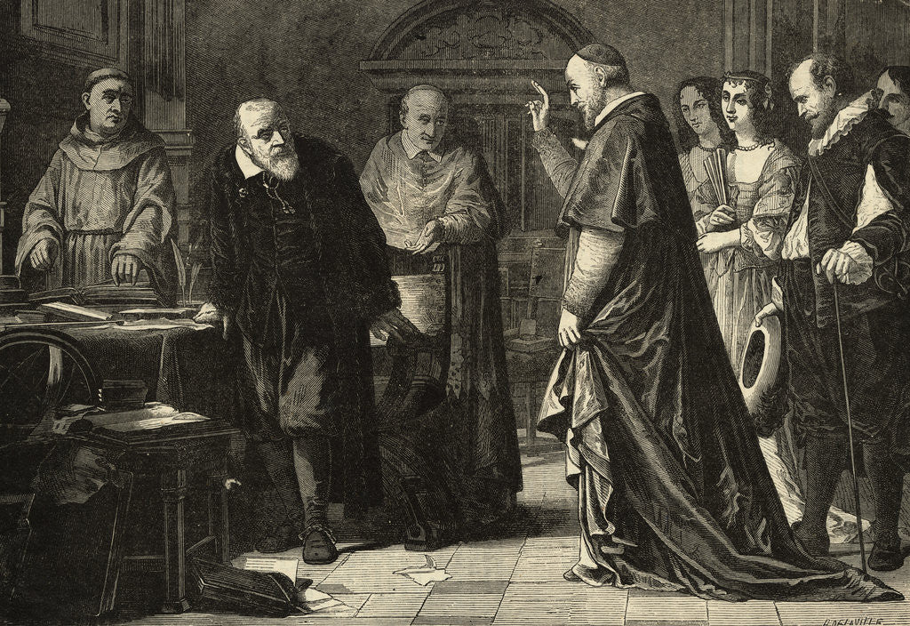 Detail of Galileo (Left) Meets with Church Leaders by Anonymous