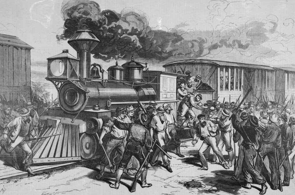 Detail of Railroad Strikers Displaying Negative Actions by Anonymous