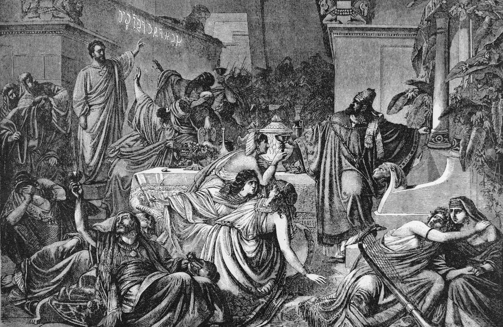 Detail of Babylonian Revellers Receiving Warning by Anonymous
