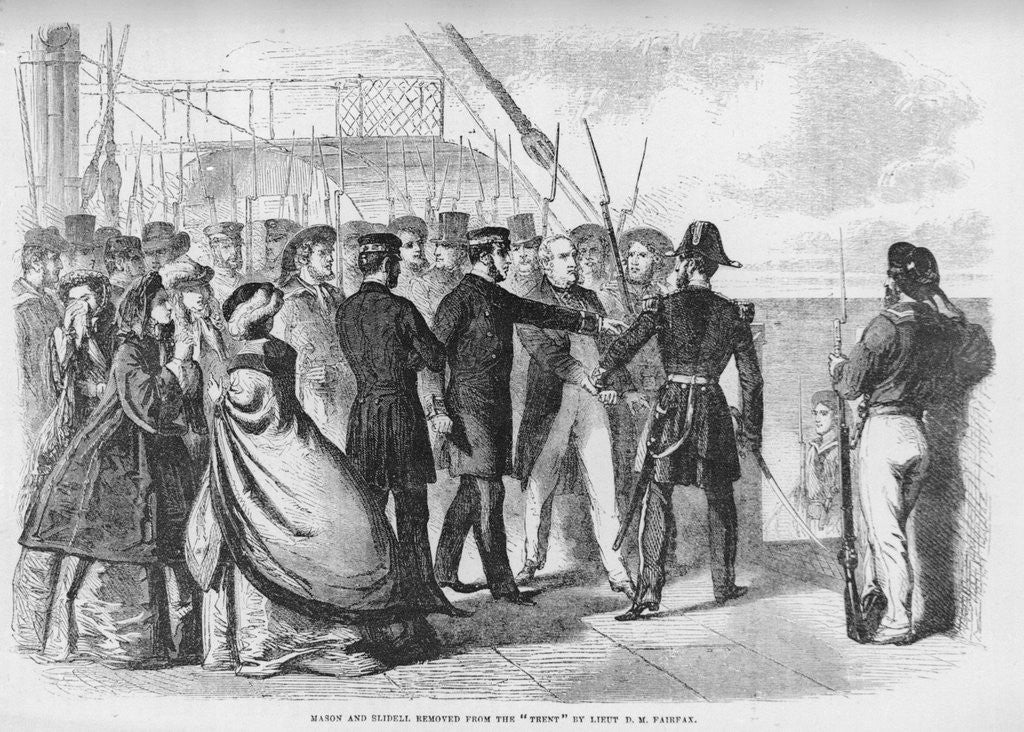Detail of Mason and Slidell Removed from the Trent Lithograph by Anonymous