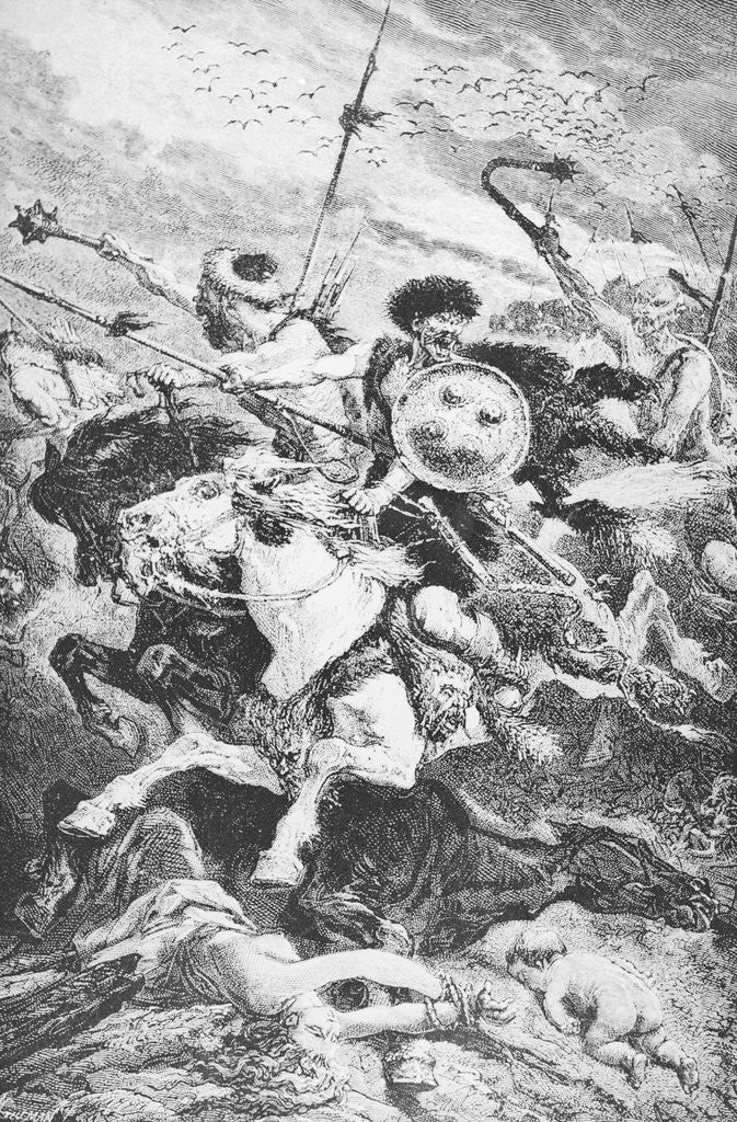 Detail of Huns Searching Danube Valley by Anonymous