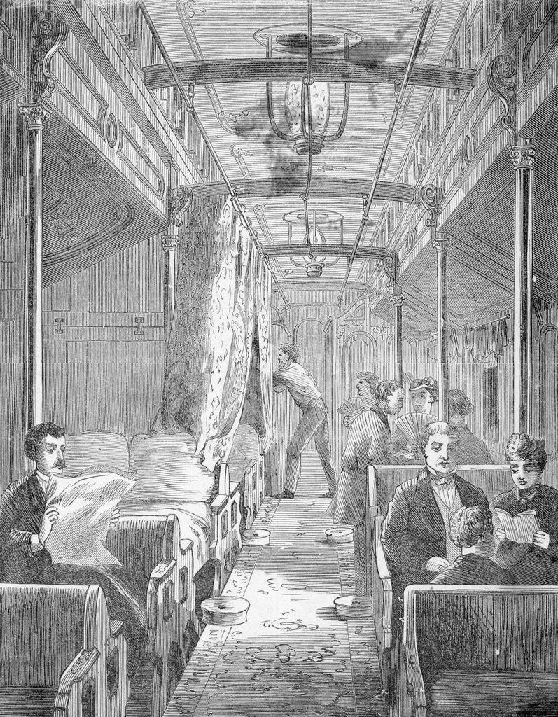 Detail of Families Lounging in Train by Anonymous