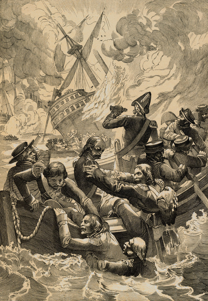 Detail of Illustration of the Battle of the Nile by Anonymous