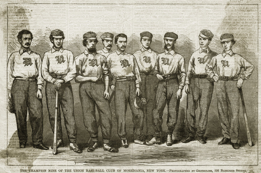 Detail of Illustration of Champion Baseball Team by Anonymous