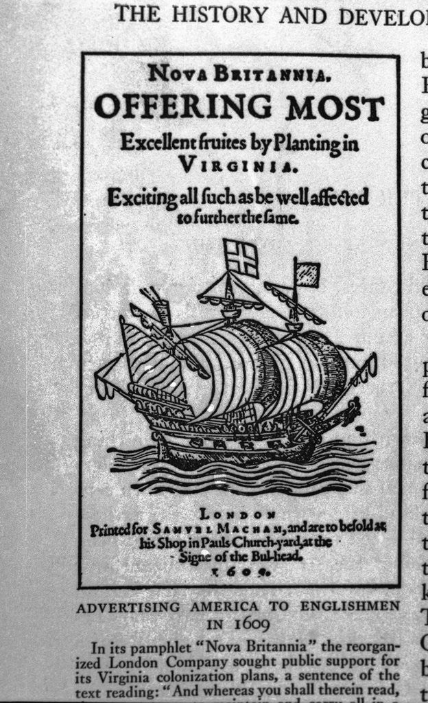 Detail of Advertisement Seeking Colonists for Virginia by Anonymous