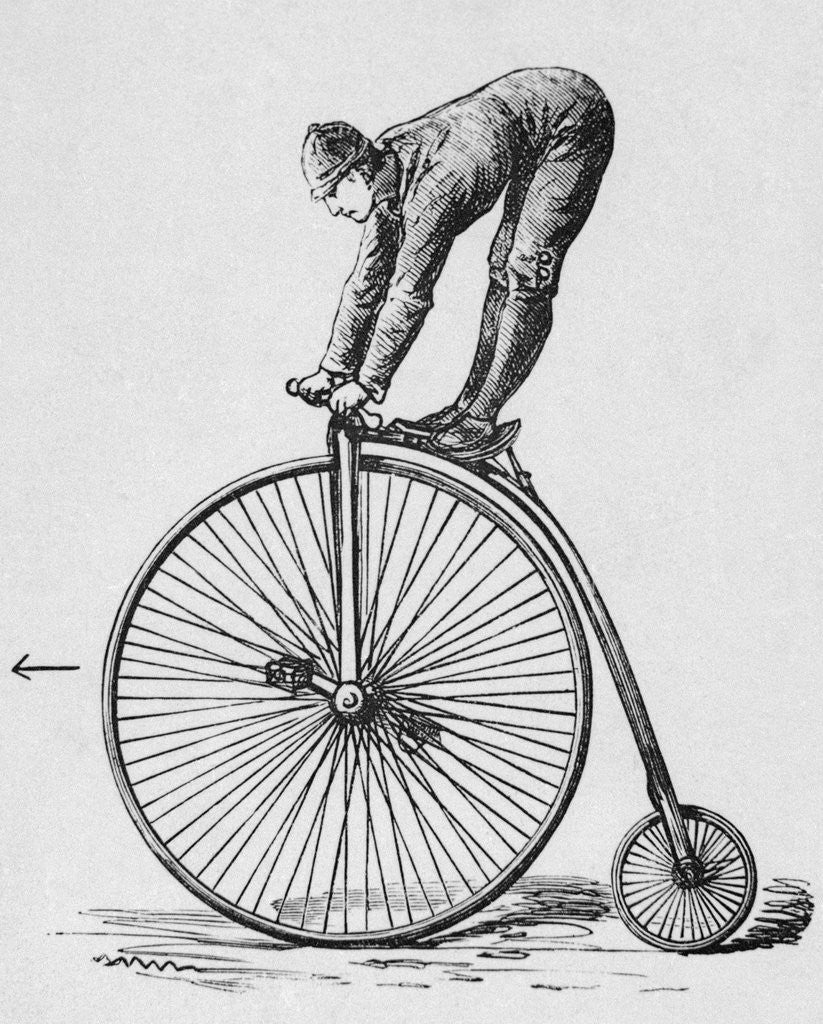 Detail of Acrobat Riding Bicycle by Corbis