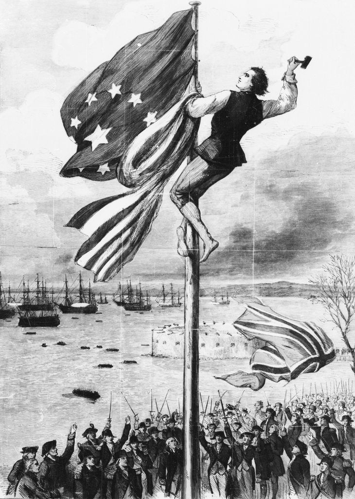Detail of John Van Arsdale Raising the Flag by Anonymous