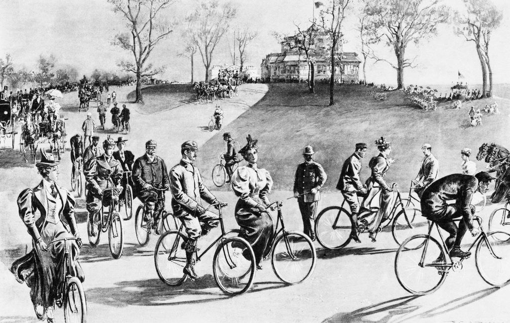 Detail of Biking on Riverside Drive by Anonymous