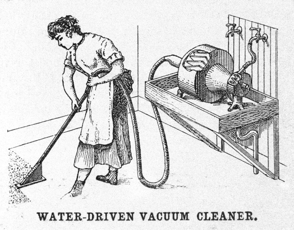 Detail of Woman Vacuuming Carpet by Anonymous