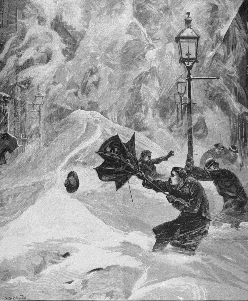 Detail of 1888 Blizzard in New York by Anonymous