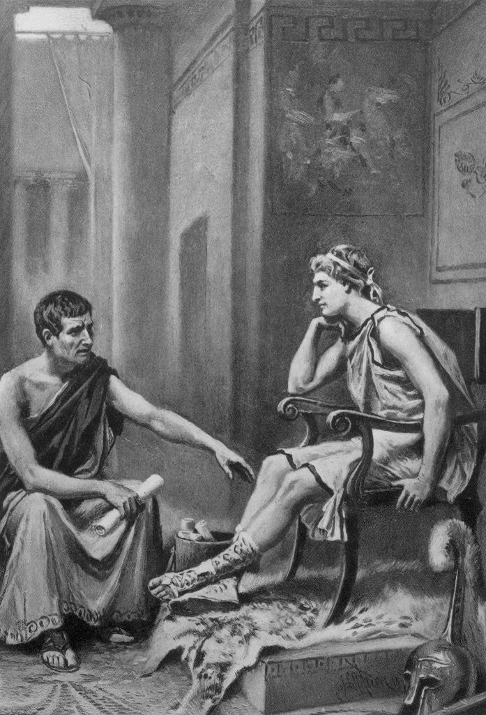 Detail of Illustration of Aristotle Teaching Alexander the Great by Anonymous
