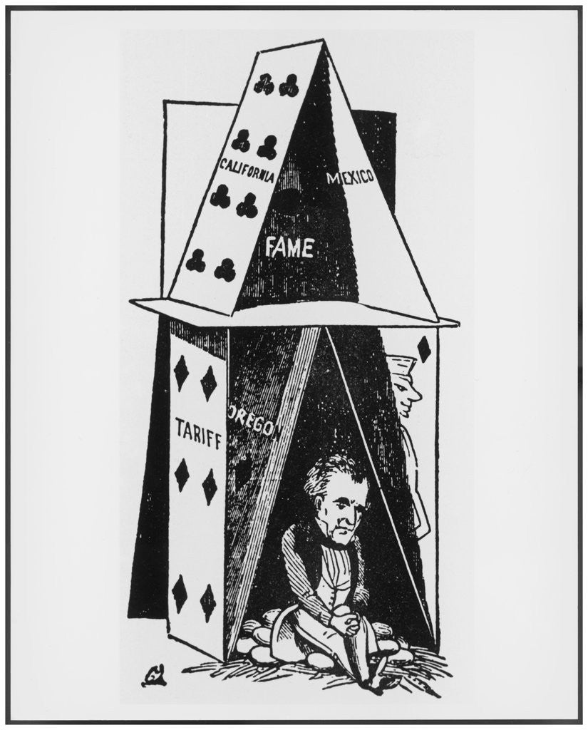 Detail of This is the House that Polk Built Editorial Cartoon by Anonymous
