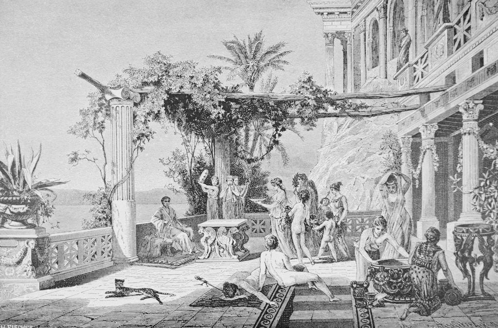 Detail of Emperor Tiberius Lounging by Anonymous