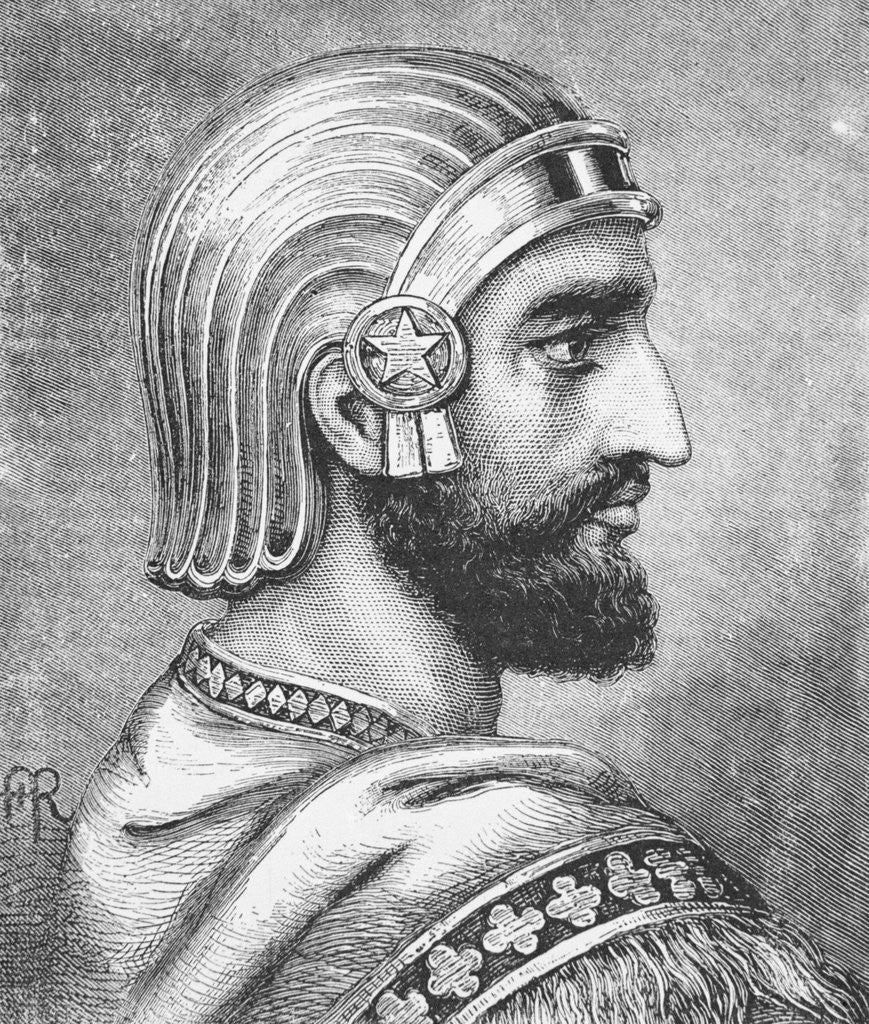Detail of Engraving of Cyrus the Great by Corbis