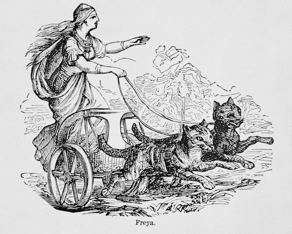 Detail of Freya Riding Chariot Driven by Cats by Corbis